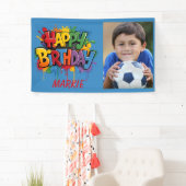 Happy Birthday Kids Blue Yellow Red Foto Banner (Insitu)