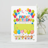 Happy Birthday Kids Feiertagskarte (Stehend Vorderseite)