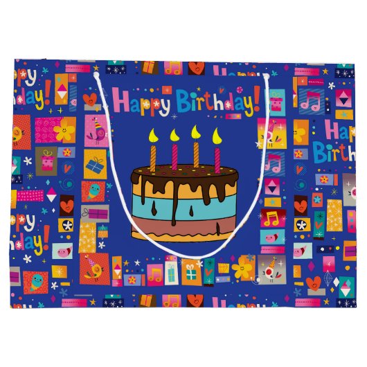 Happy Birthday Kids Große Geschenktüte (Rückseite)