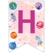 Happy Birthday Kids Modern rosa Wimpelkette (Zweite Fahne)