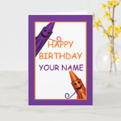 Happy Birthday Kids Name Crayon Design Gruß Karte (Gelbe Blume)