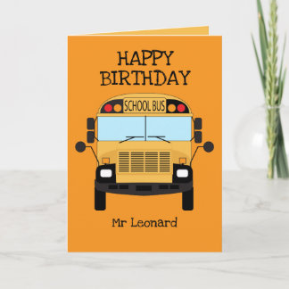 Happy Birthday Kindergarten Schulbusfahrer Karte