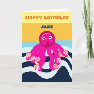 Happy Birthday Kinderoctopus-Karte Karte