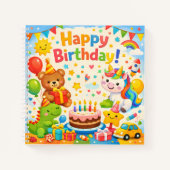 Happy Birthday Kinderparty Notizbuch (Vorderseite)