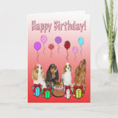 Happy Birthday King Charles Spaniels Balloons Karte (Vorderseite)