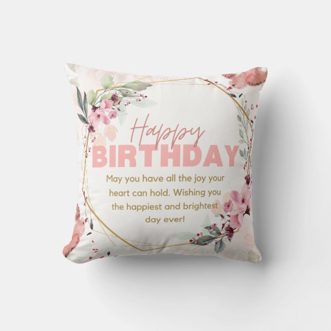 Happy Birthday Kissen Geschenk (Vorderseite)