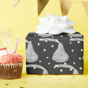 Happy Birthday Kisses on Dots Geschenkpapier