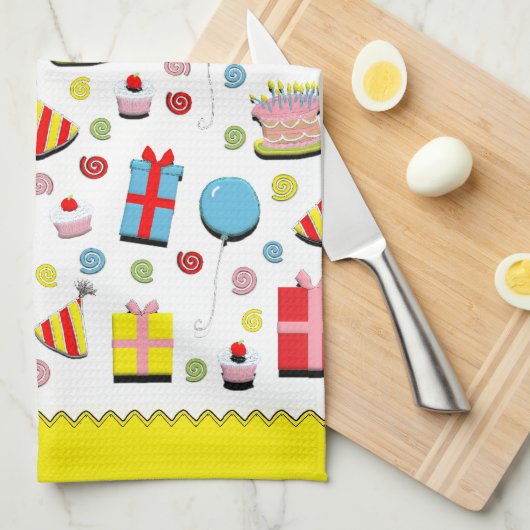 Happy Birthday Kitchen Handtuch (Viertel Falte)
