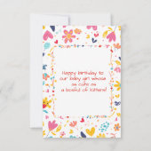 Happy Birthday Kitten Baby Girl Einladung (Rückseite)