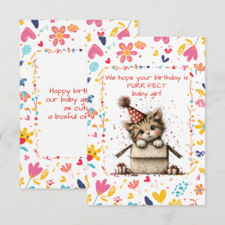 Happy Birthday Kitten Baby Girl Einladung