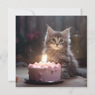 Happy Birthday Kitten Einladung