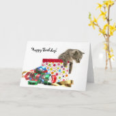 Happy Birthday Kitten Karte (Gelbe Blume)