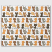 Happy Birthday Kitten Kollektion Geschenkpapier (Flach)
