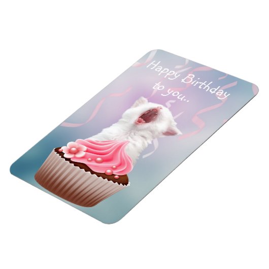 Happy Birthday Kitten Magnet (Linke Seite)