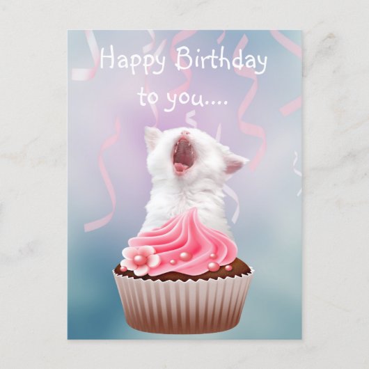 Happy Birthday Kitten Postkarte (Vorderseite)