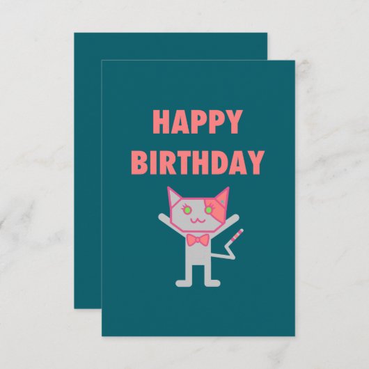 Happy Birthday Kitty Aquamarin (Vorne/Hinten)