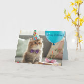 Happy Birthday Kitty Cat Karte (Gelbe Blume)