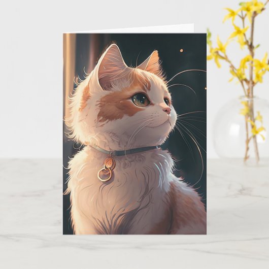 Happy Birthday Kitty Cat Personalize Name Card Karte (Gelbe Blume)