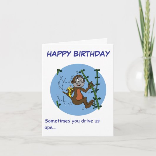 Happy Birthday kleine Affe Karte (Vorderseite)