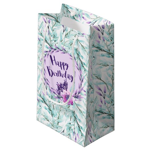 Happy Birthday Kleine Geschenktüte (Vorderseite Schrägansicht)