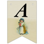 Happy Birthday kleine Viktorianische Girl mit Pupp Wimpelkette (Zweite Fahne)