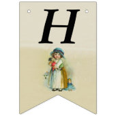 Happy Birthday kleine Viktorianische Girl mit Pupp Wimpelkette (Erste Fahne)