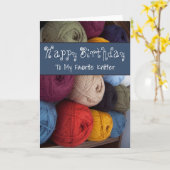Happy Birthday Knitter Card Garn Maker Karte (Gelbe Blume)