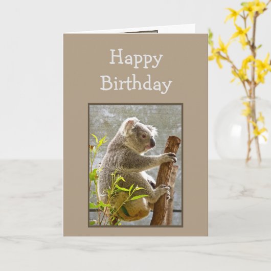 Happy Birthday Koalified "Over Hill" Funny Karte (Gelbe Blume)