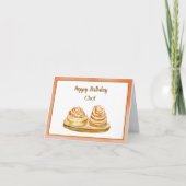 Happy Birthday Koch Watercolor Cinnamon Buns Karte (Vorderseite)