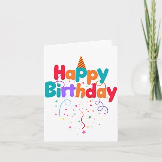 Happy Birthday Konfetti Einladung (Vorderseite)