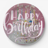 Happy Birthday Konzept Pappteller (Vorderseite)