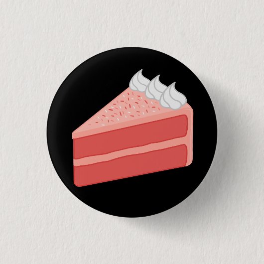 Happy Birthday Köstliche Erdbeerkuchen Button (Vorderseite)