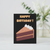 Happy Birthday Köstliche Schokolade Kuchen Postkarte (Stehend Vorderseite)