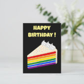 Happy Birthday Köstlicher Regenbogen Vanilla Cake Postkarte (Stehend Vorderseite)