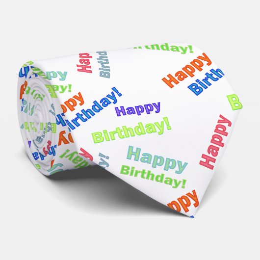 Happy Birthday Krawatte (Gerollt)