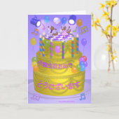 "Happy Birthday"-Kuchen (Japanisch) Karte (Gelbe Blume)