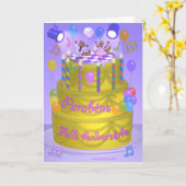 "Happy Birthday"-Kuchen (Portugiesisch) Karte (Gelbe Blume)