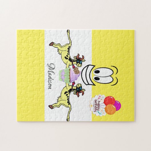 Happy Birthday Kuh Cupcake Puzzle (Horizontal)