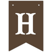 Happy Birthday Kuh Print Brown und White Wimpelkette (Zweite Fahne)