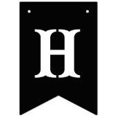 Happy Birthday Kuh Print Schwarz und Weiß Wimpelkette (Zweite Fahne)