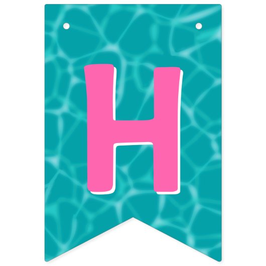 Happy Birthday l Pool Party l Dessert Floats Wimpelkette (Zweite Fahne)