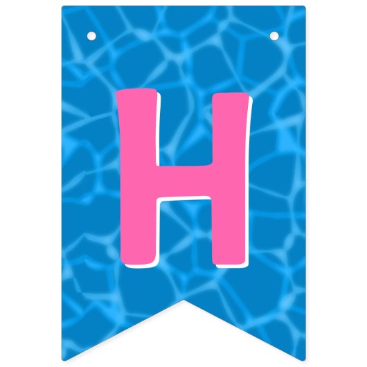 Happy Birthday l Pool Party l Dessert Wimpelkette (Zweite Fahne)