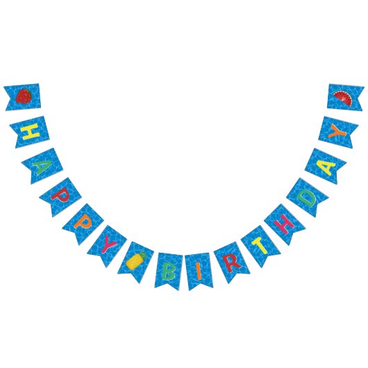 Happy Birthday l Pool Party l Summer Fruit Floats Wimpelkette (Alle)