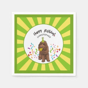 Happy Birthday Labradoodle Custom Party Serviette
