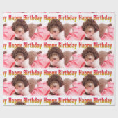 Happy Birthday Labradoodle Dog Wrapping Paper Geschenkpapier (Flach)