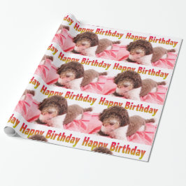 Happy Birthday Labradoodle Dog Wrapping Paper Geschenkpapier