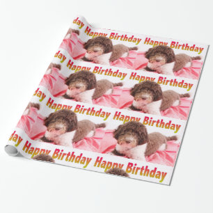 Happy Birthday Labradoodle Dog Wrapping Paper Geschenkpapier