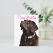 Happy Birthday Labrador Retriever Dog Post Card Postkarte (Stehend Vorderseite)