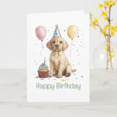 Happy Birthday Labrador Retriever Dogs Karte (Gelbe Blume)