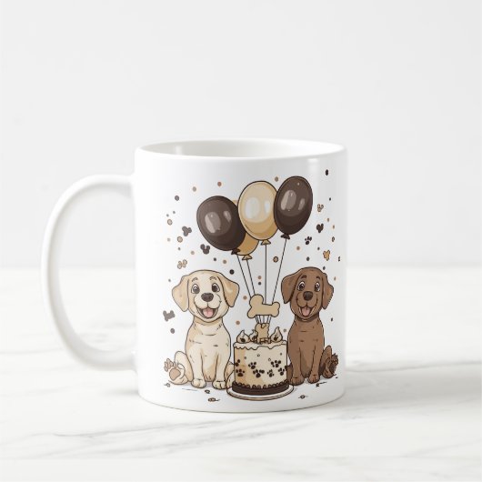 Happy Birthday Labrador Retriever Hunde Kaffeetasse (Links)